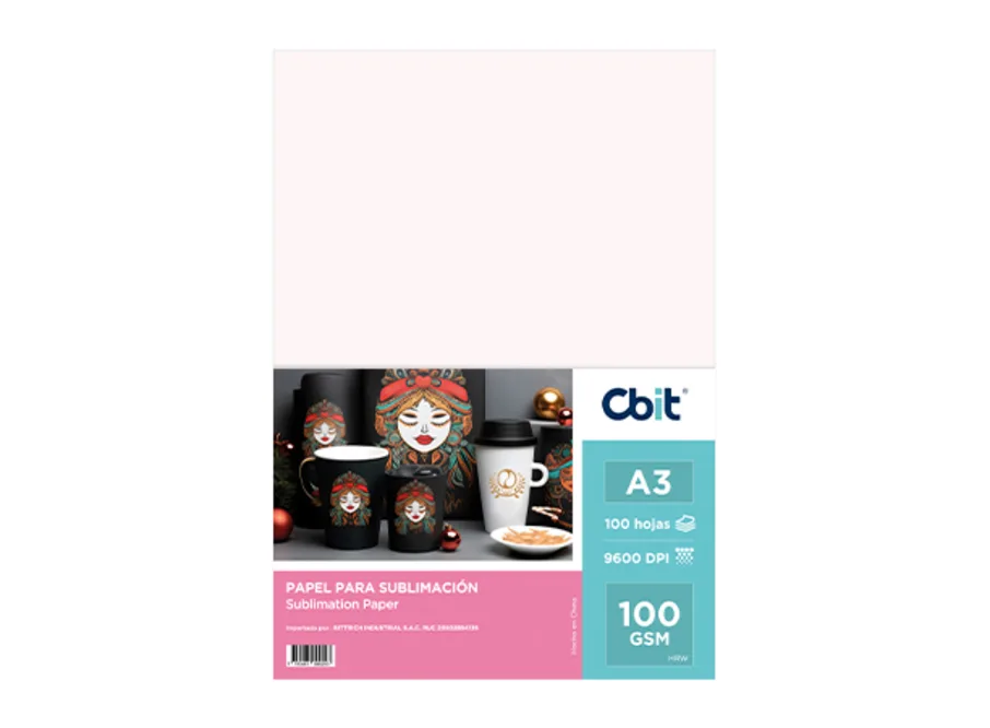 PAQ. 100H. 100GSM PAPEL SUBLIMACION A3 Premiun